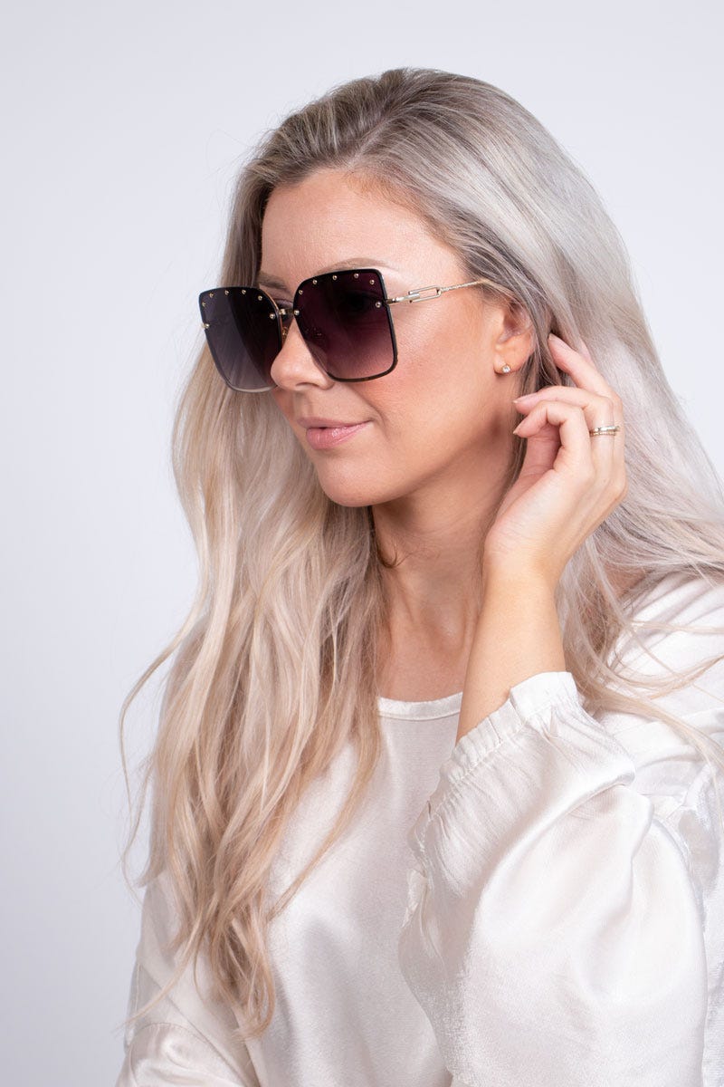 Solbrille m. nitte detalje Guld