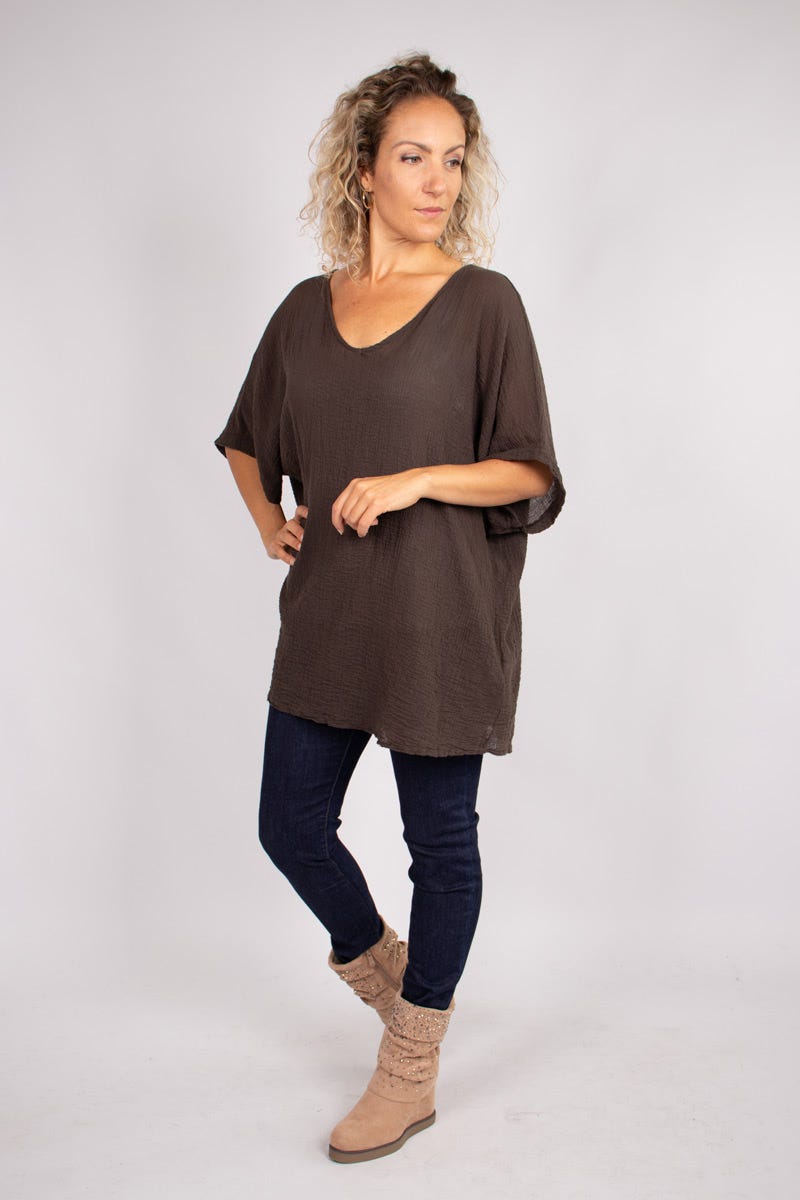 Basic T-shirt Brun