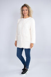 Strik cardigan m. knapper Creme