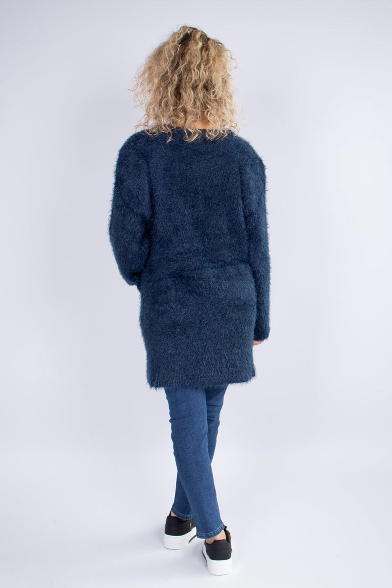 Strickjacke mit Knöpfen Blau