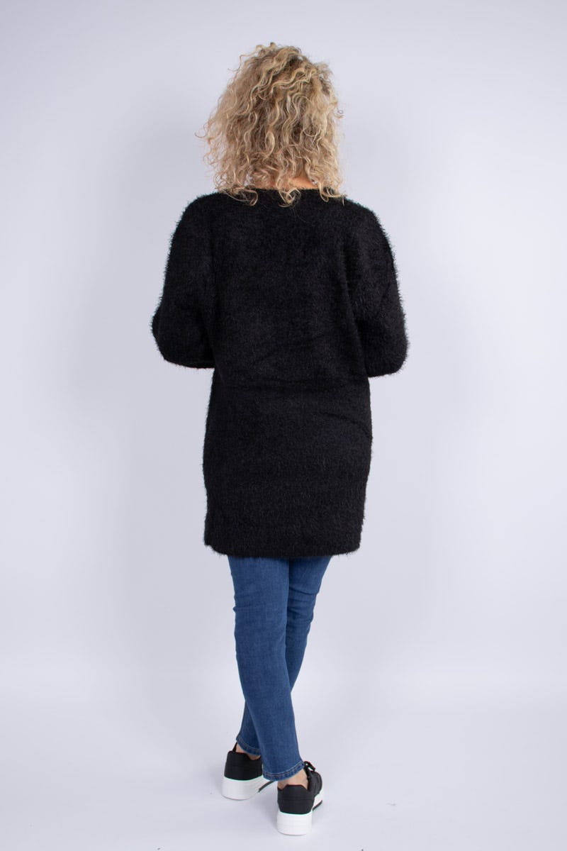 Strickjacke mit Knöpfen Schwarz