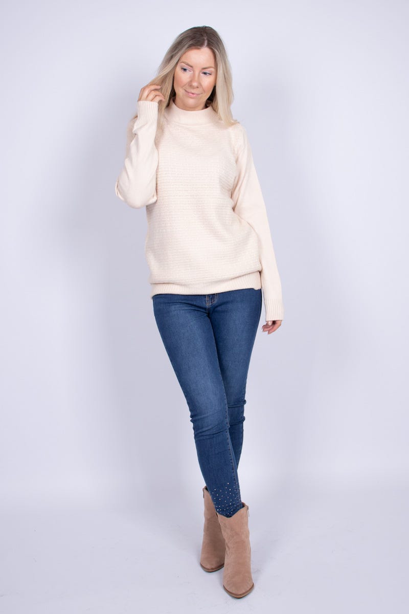 Strik m. turtleneck Beige