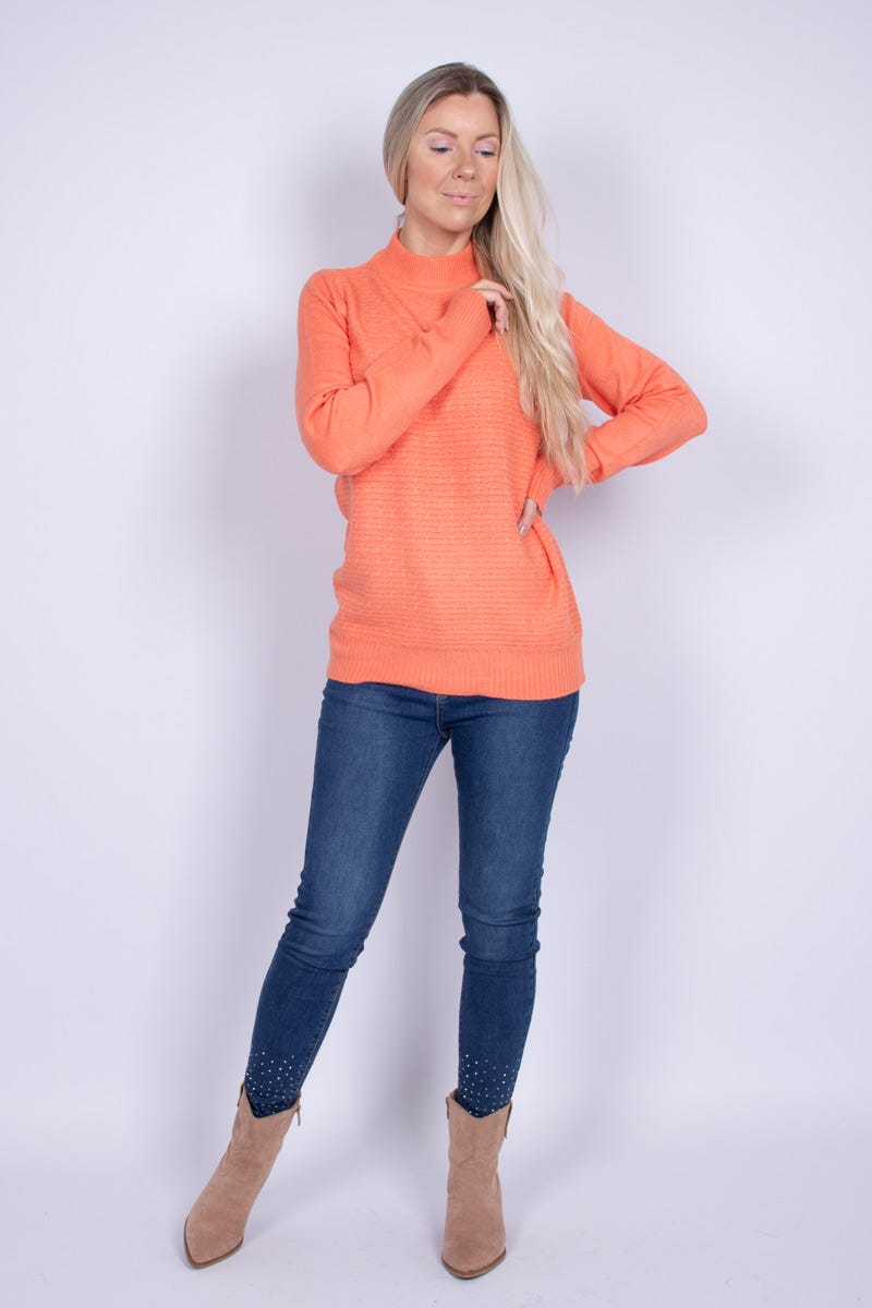 Strik m. turtleneck Coral