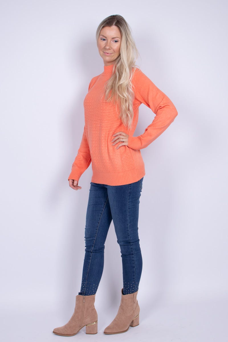 Strik m. turtleneck Coral