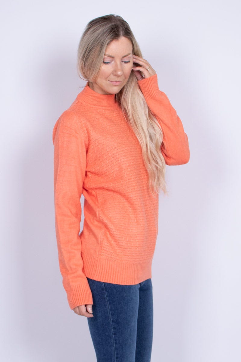 Strik m. turtleneck Coral