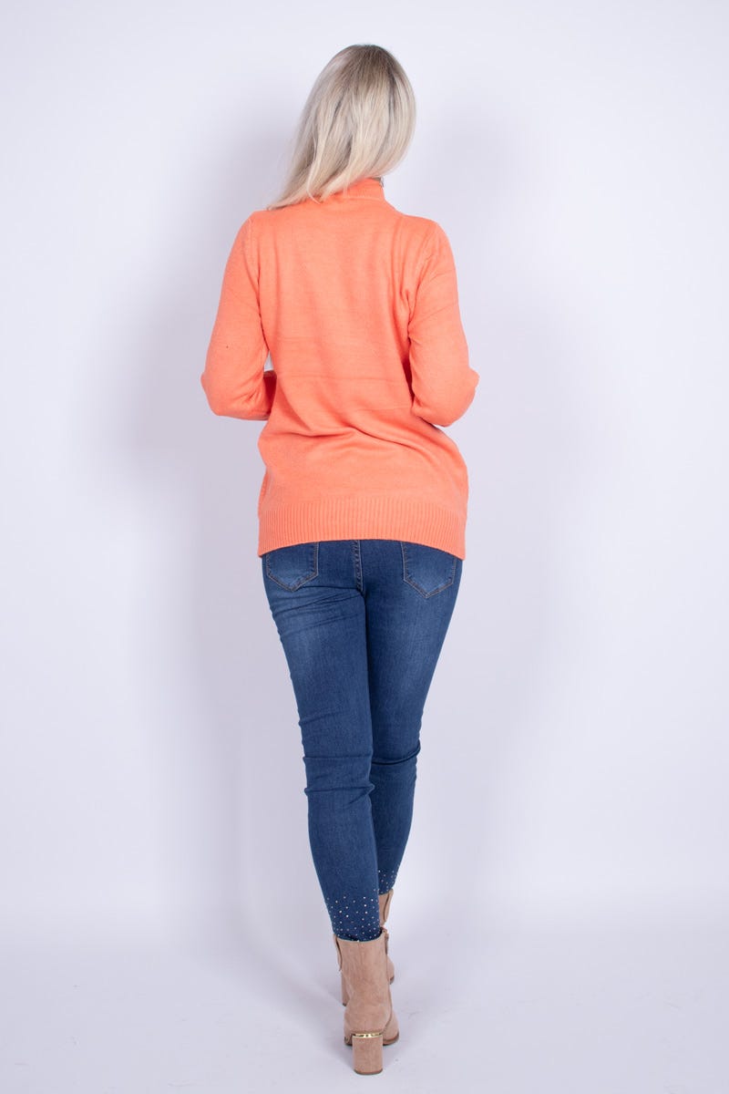 Strik m. turtleneck Coral