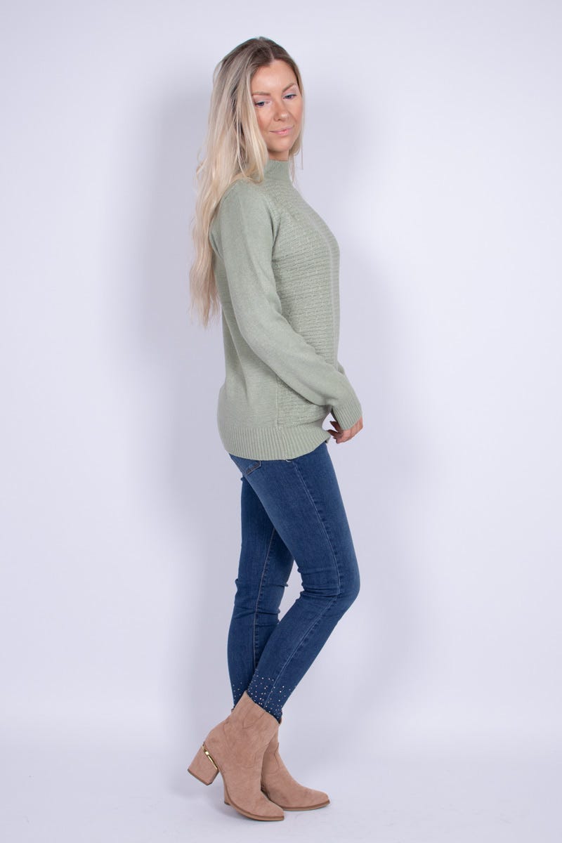 Strik m. turtleneck Mint