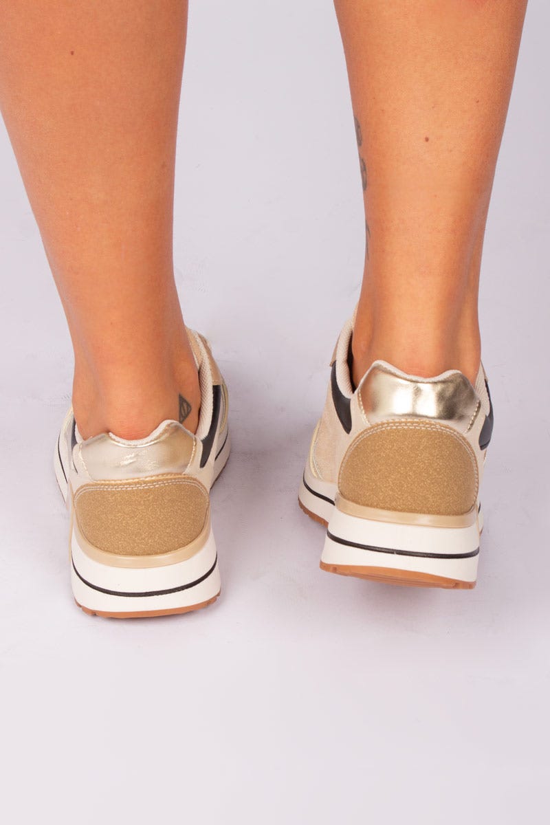 Sneakers m. similisten Beige