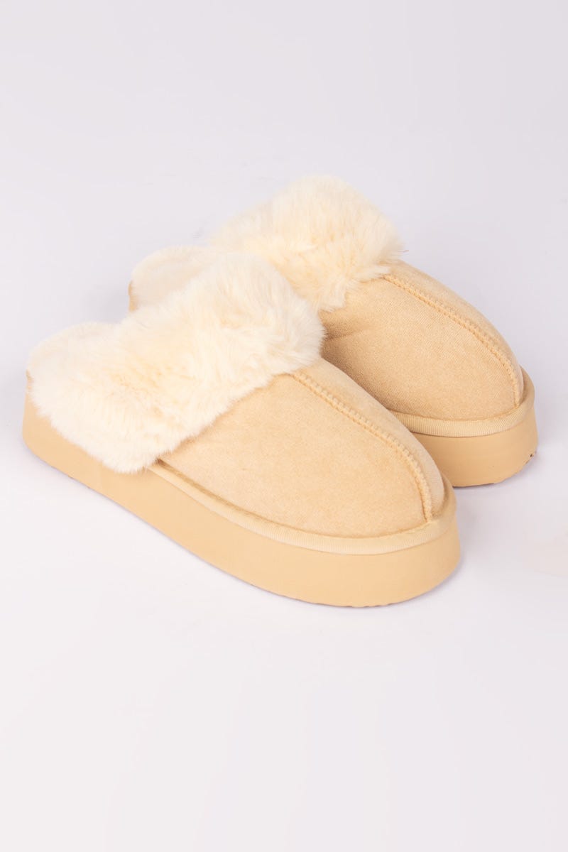 Slippers m. plys Beige