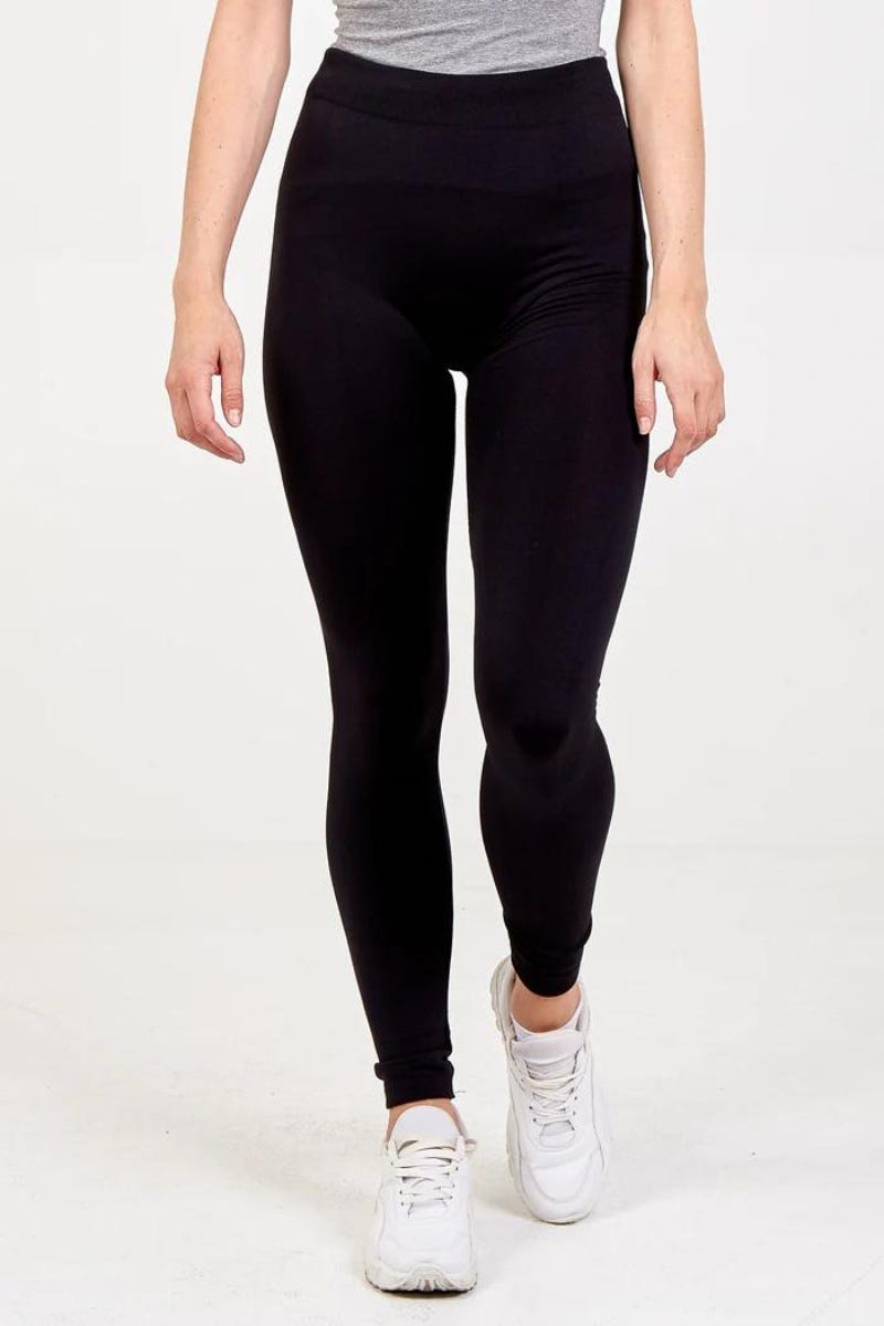 Vinterleggings plain Sort