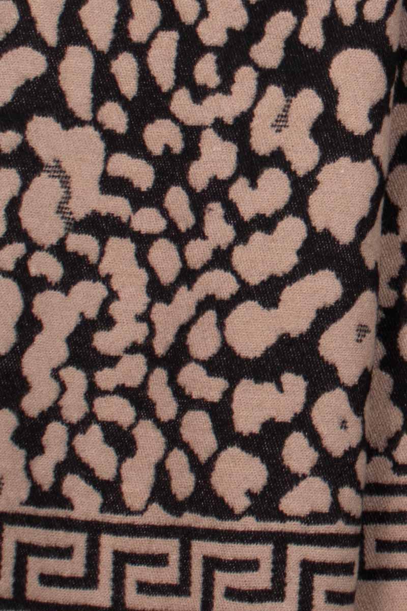 Tørklæde m. leopardprint Taupe