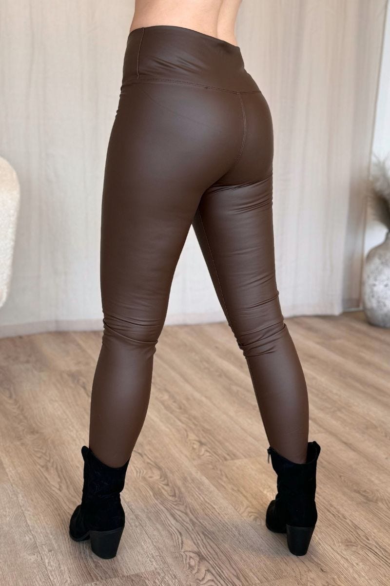 Leggings in Lederoptik Braun 