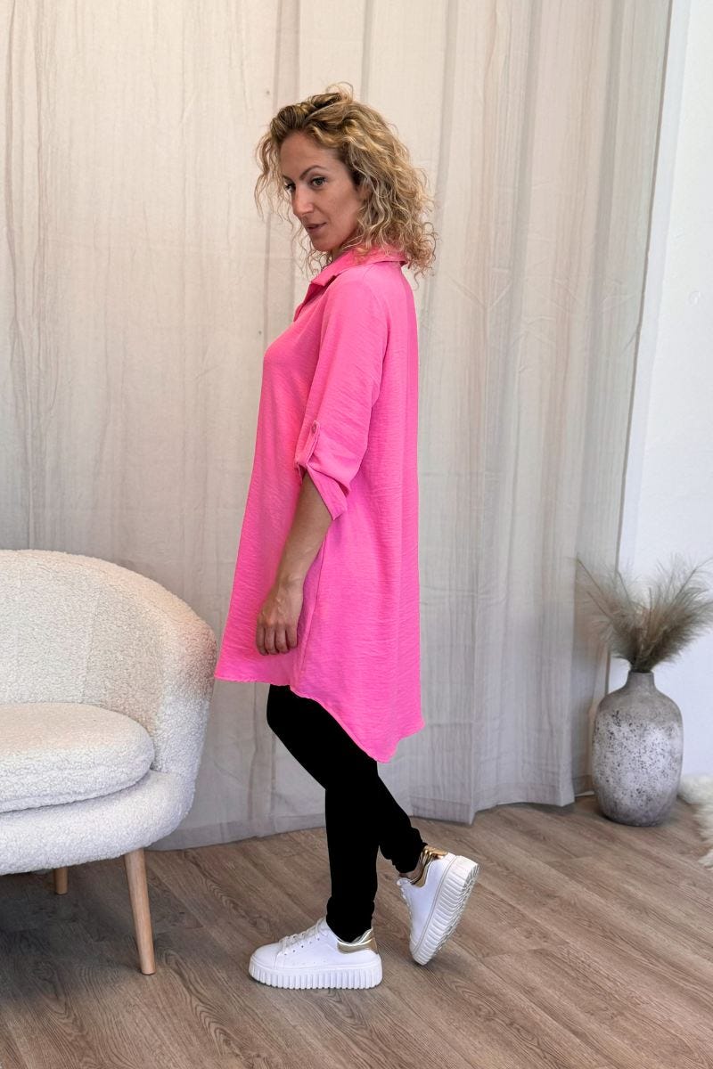 Tunika mit Kragen Pink