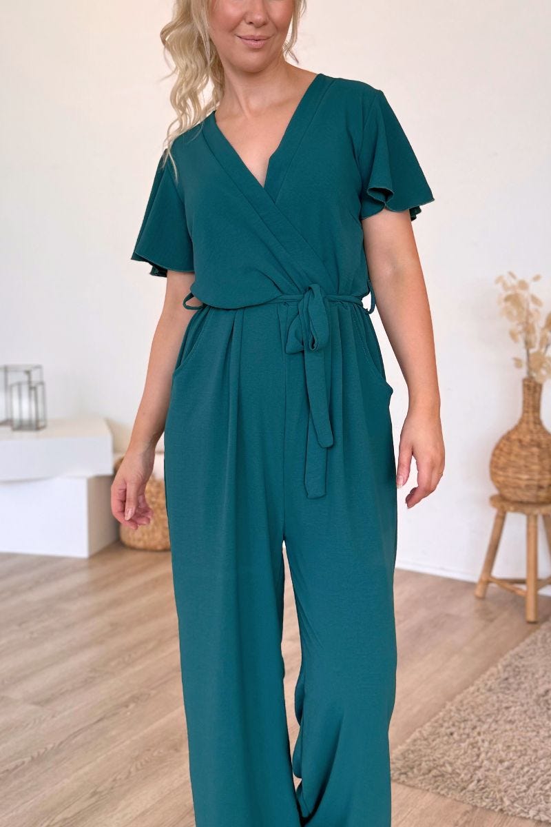 Jumpsuit m. flæseærme Aqua