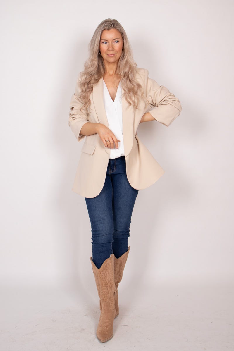 Blazer mit Faltendetails Beige