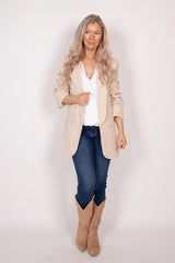 Blazer mit Faltendetails Beige