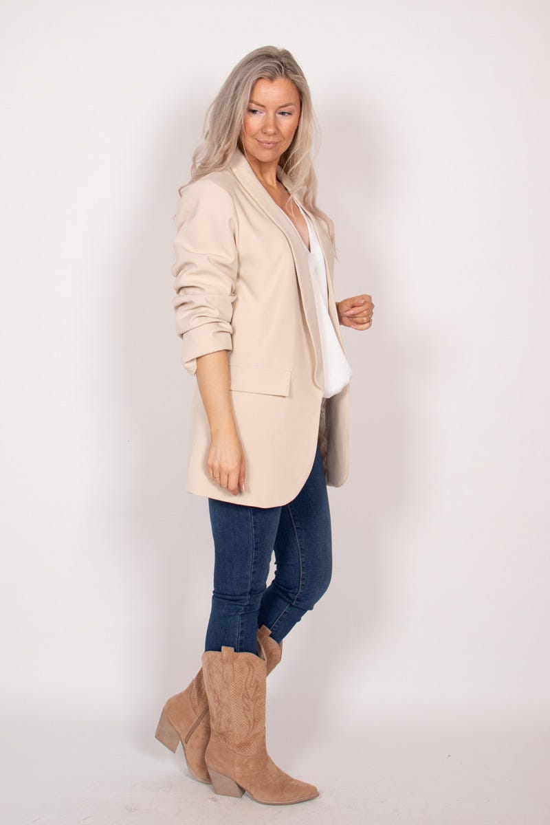 Blazer mit Faltendetails Beige