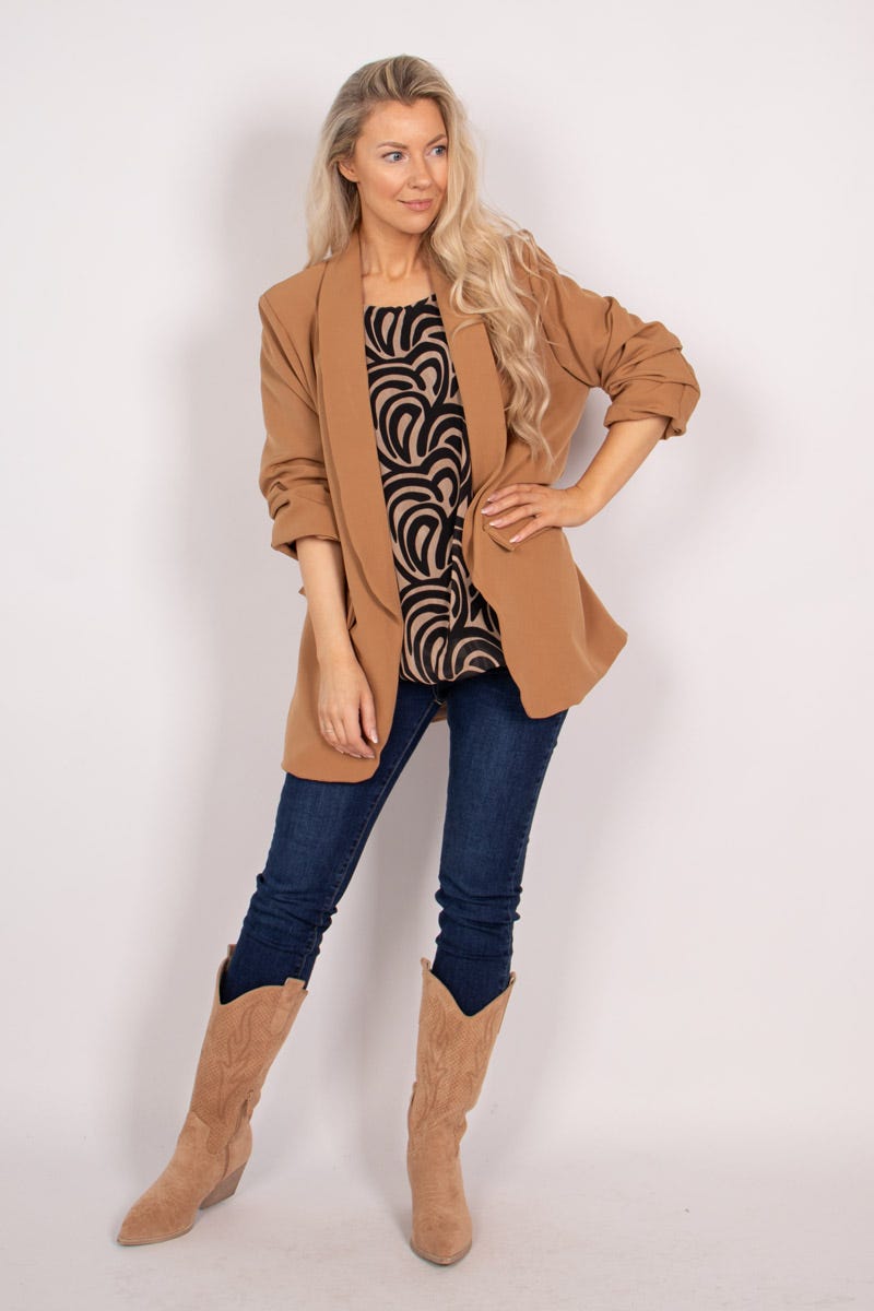 Blazer mit Faltendetails Camel