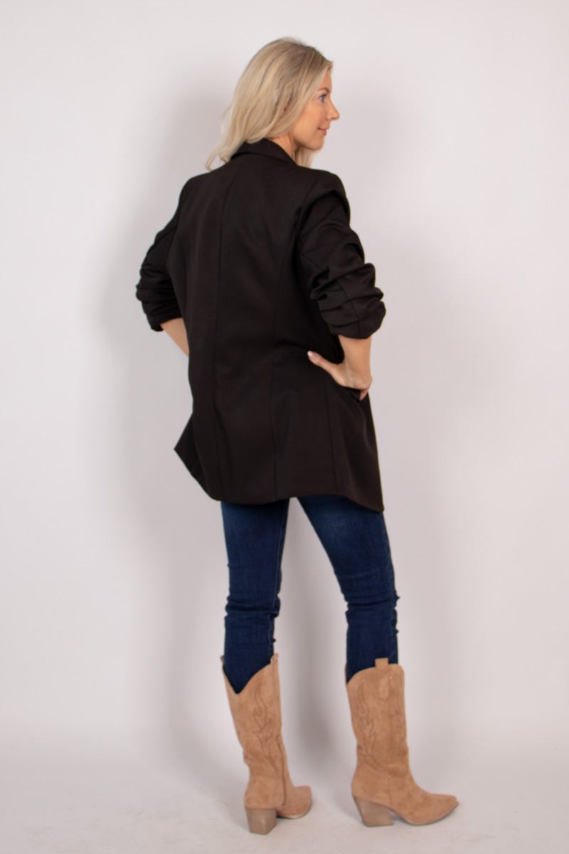 Blazer mit Faltendetails Schwarz