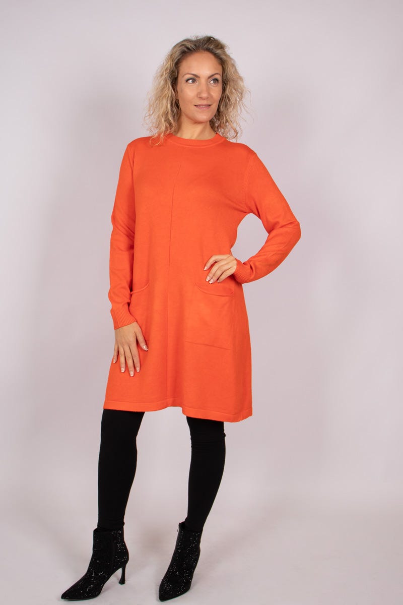 Strickkleid Orange