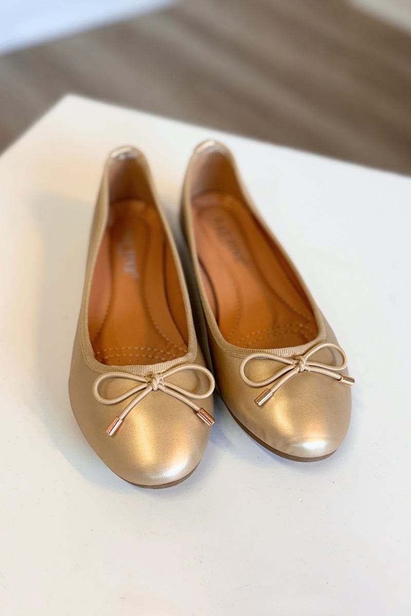 Ballerinas mit Schleife Golden