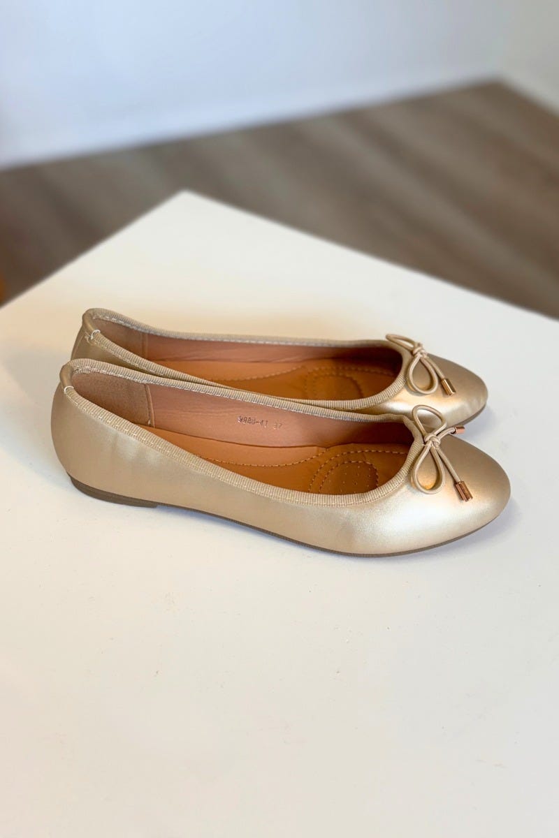 Ballerinas mit Schleife Golden