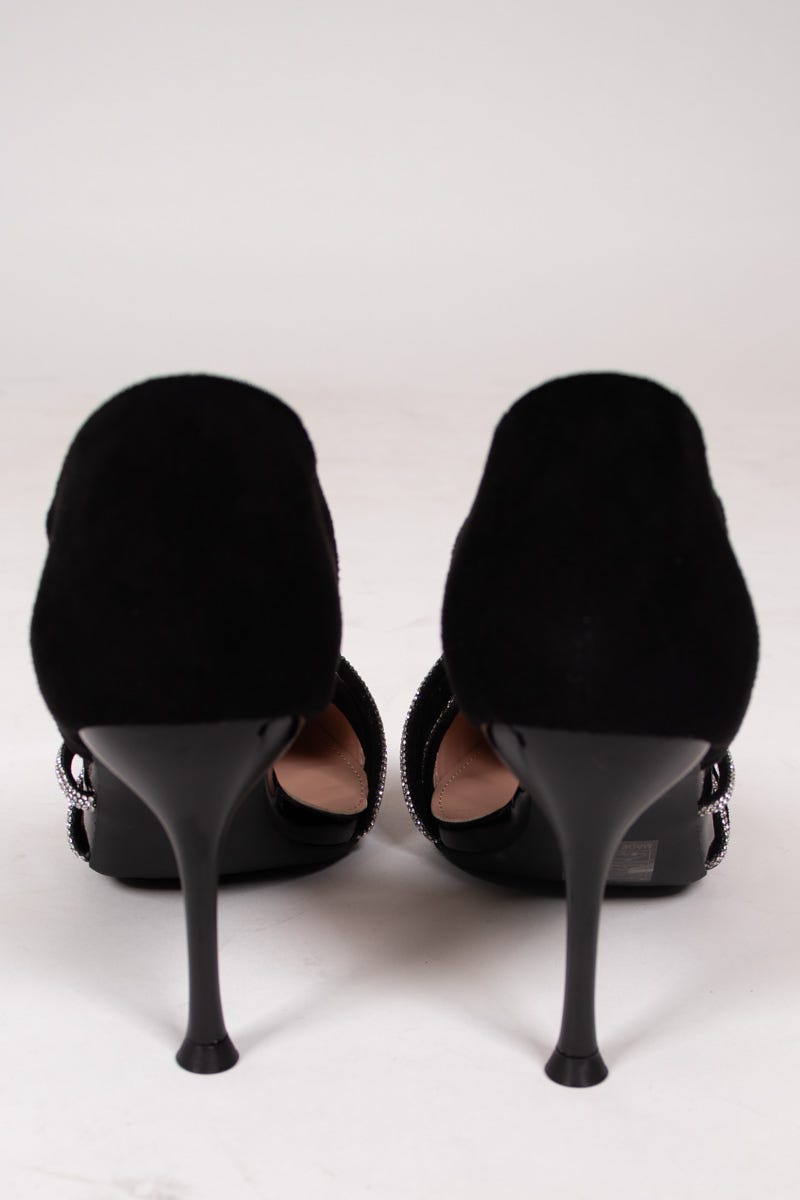 High Heels mit Similisteinchen Schwarz