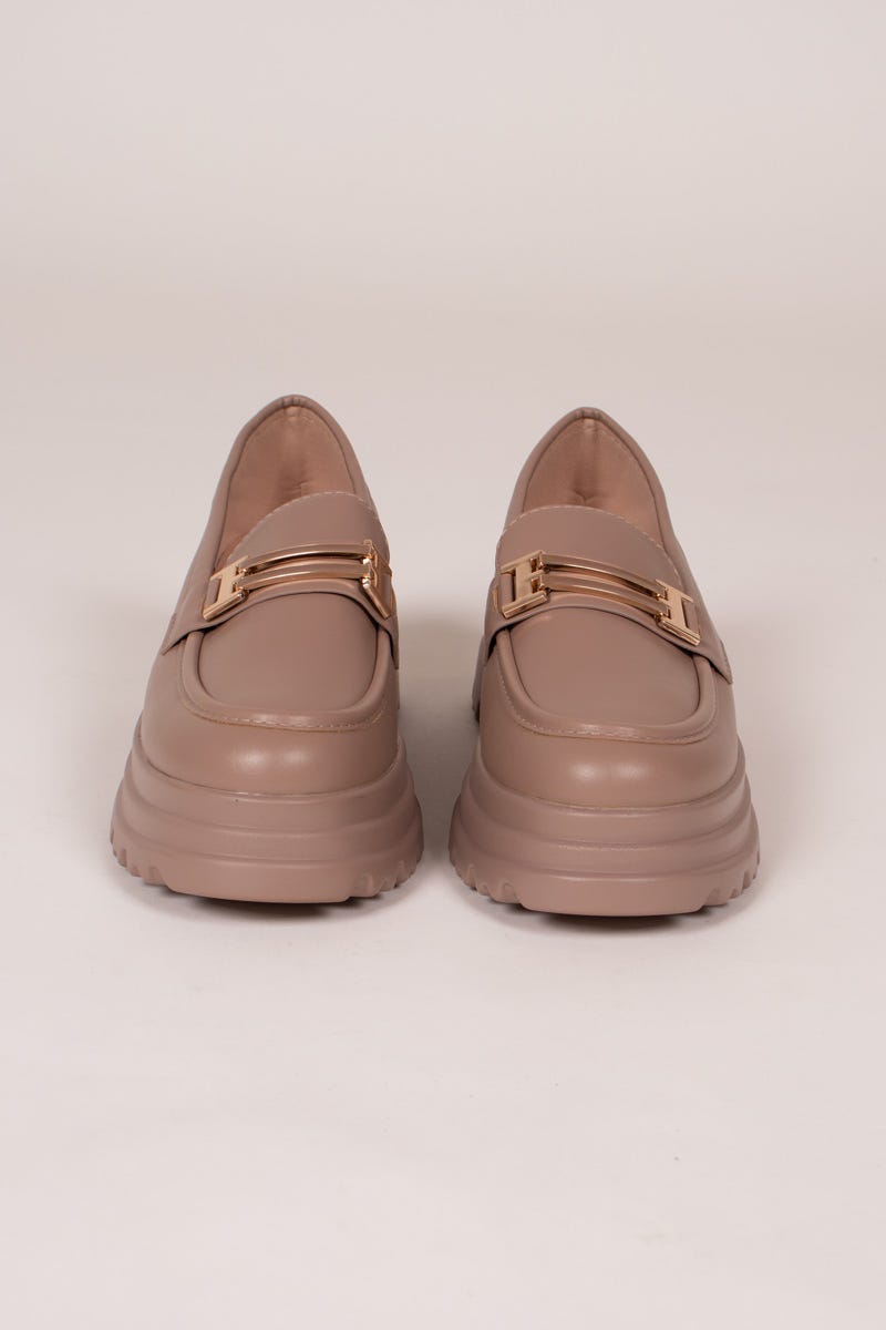 Loafers mit kräftiger Sohle Taupe