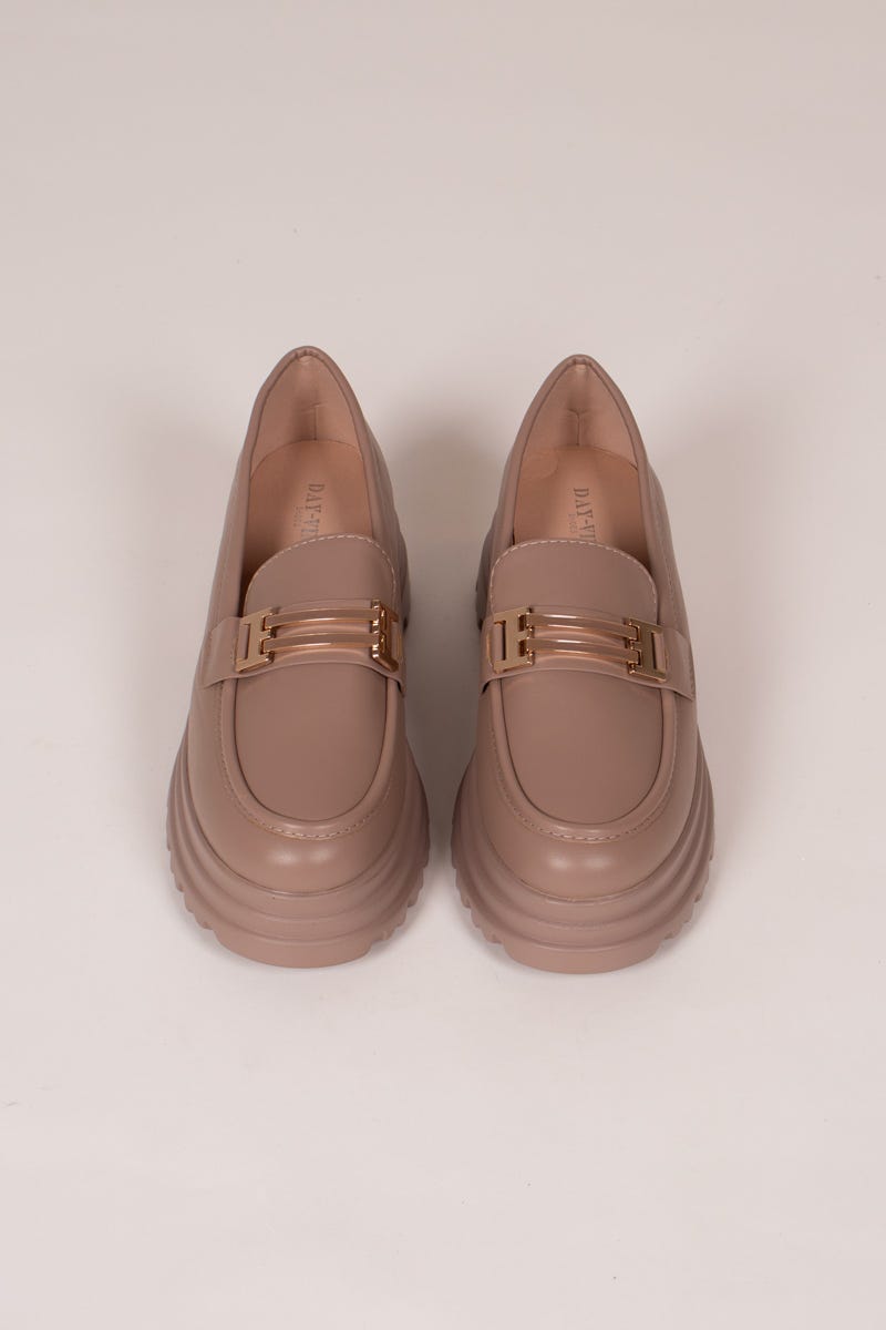 Loafers mit kräftiger Sohle Taupe