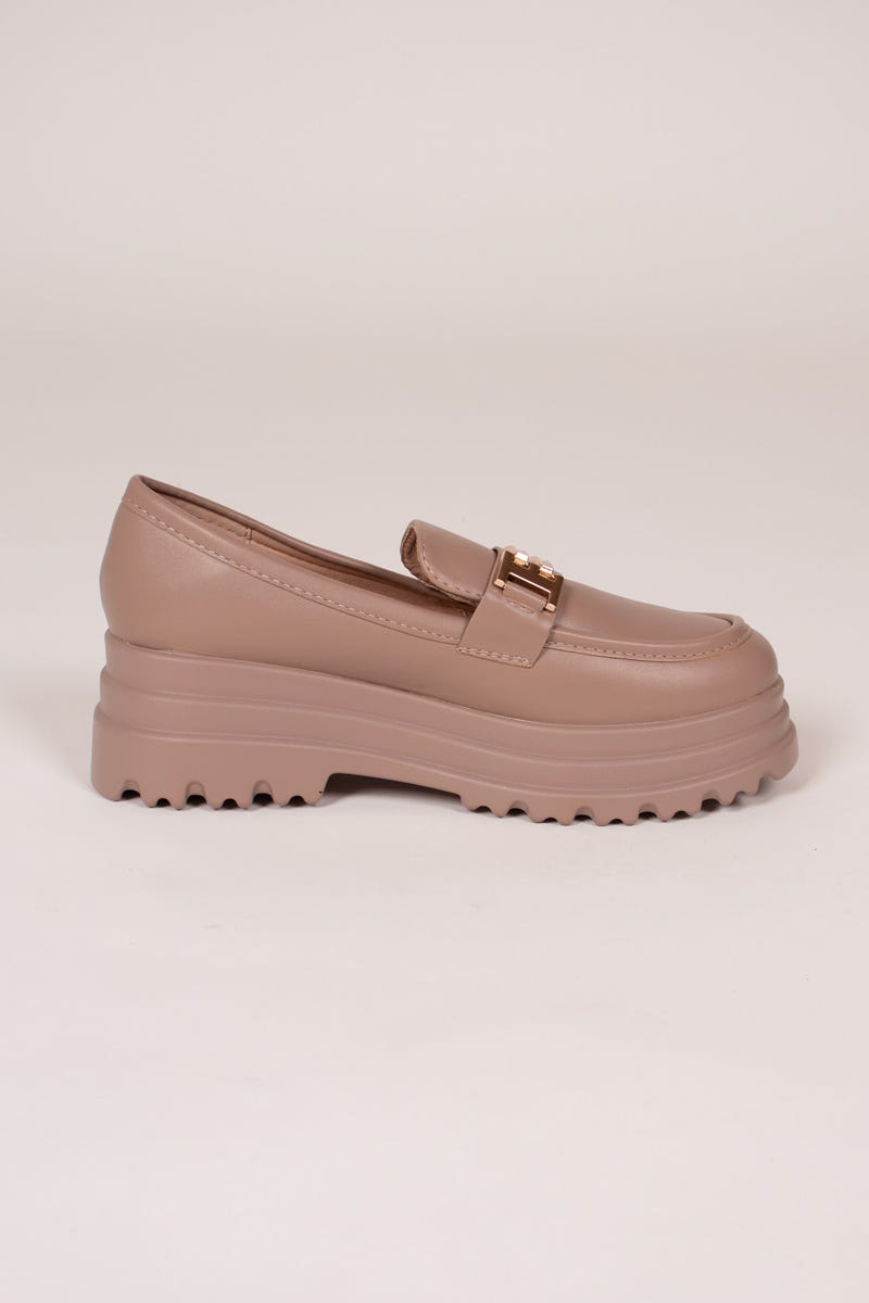 Loafers mit kräftiger Sohle Taupe