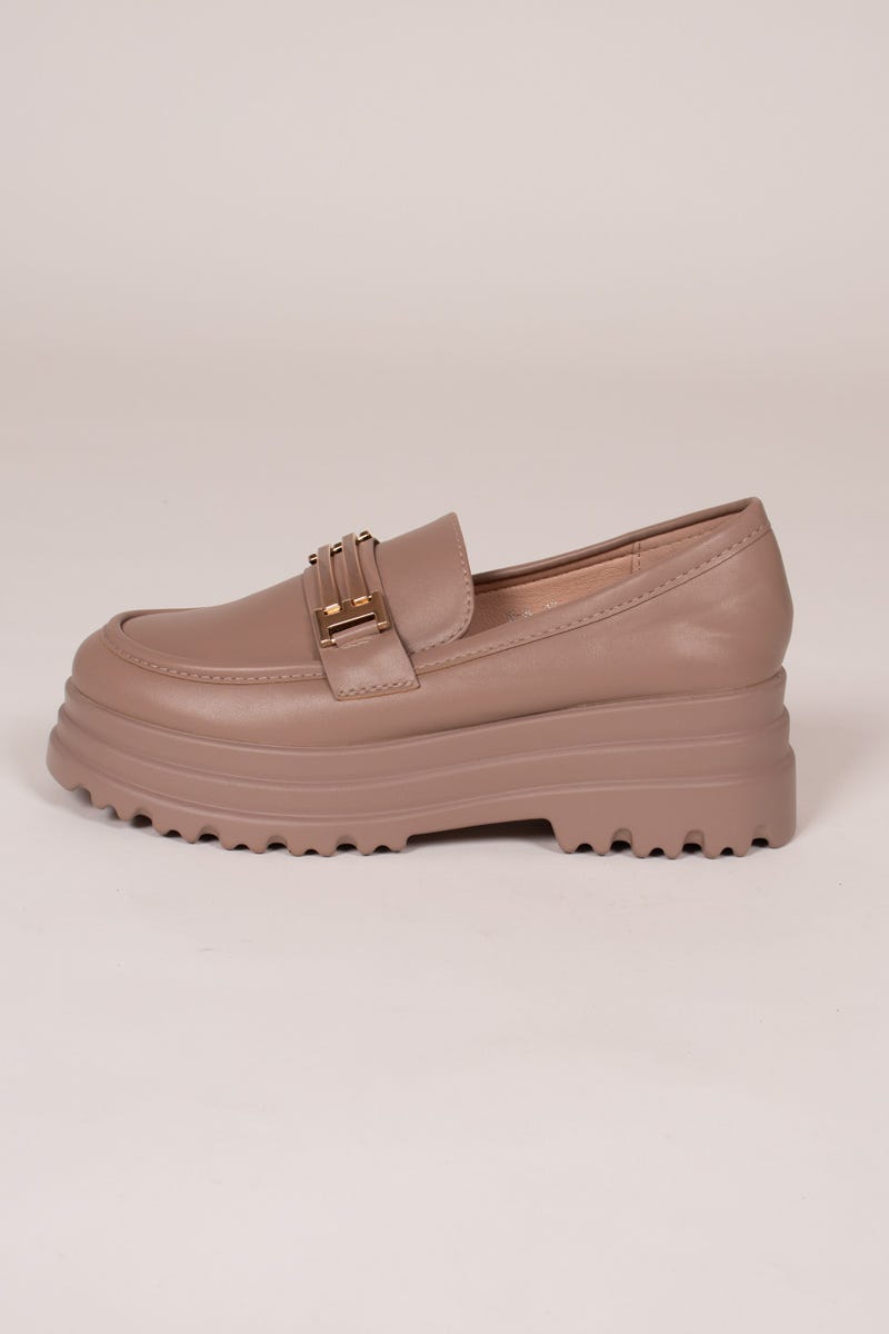 Loafers mit kräftiger Sohle Taupe