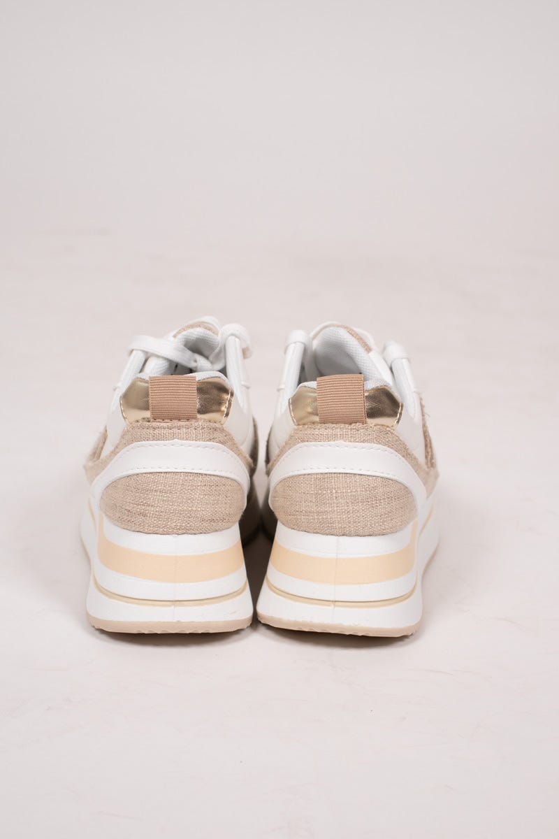 Sneakers mit Glitzer Beige