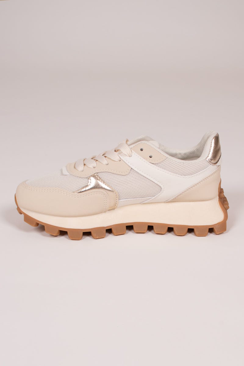 Sneakers mit dicker Sohle Beige