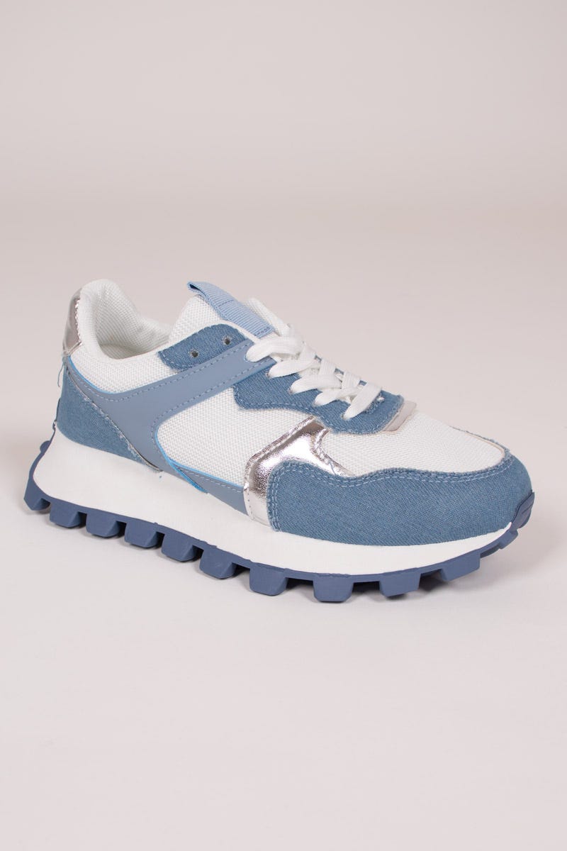 Sneakers mit dicker Sohle Blau