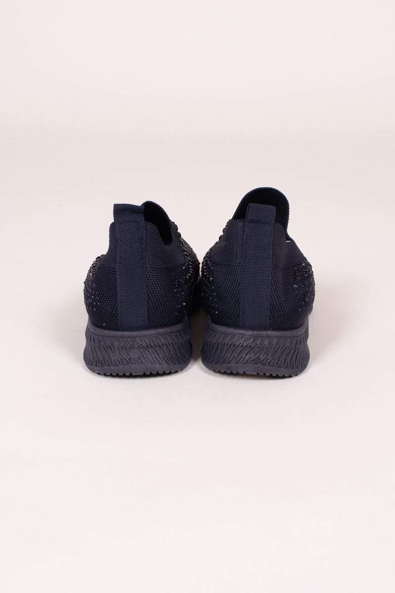 Slip-On sneakers m. glittersten Navy