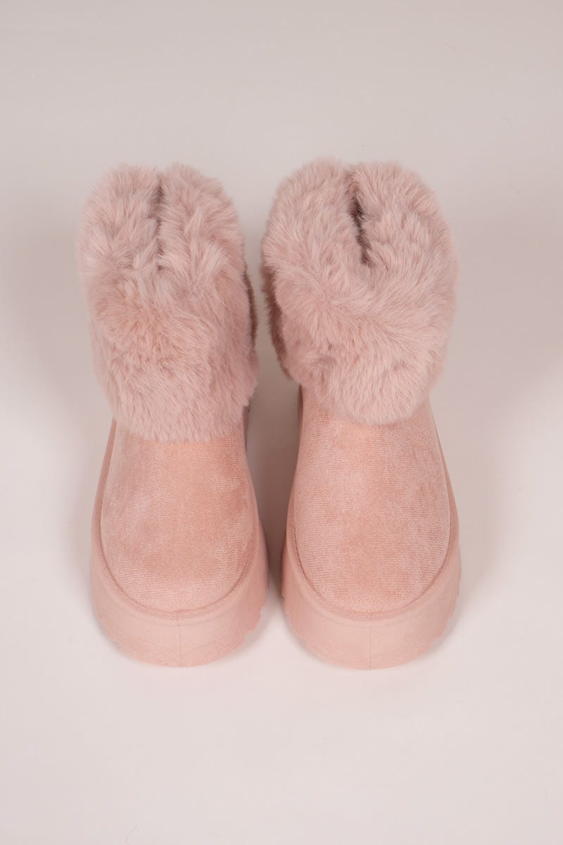 Kuschelstiefel mit Schleife Rosa