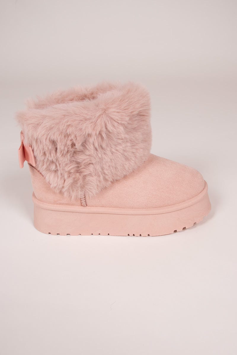 Kuschelstiefel mit Schleife Rosa