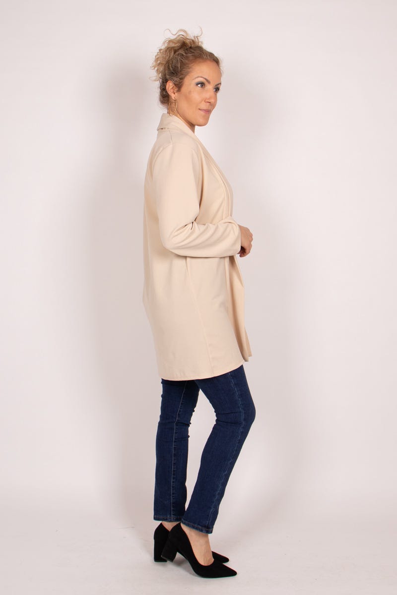 Lang enkel blazer Beige