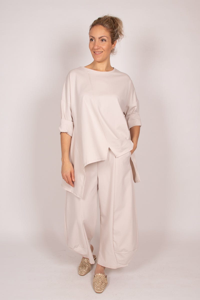 Tunika in A-Linien-Schnitt Beige