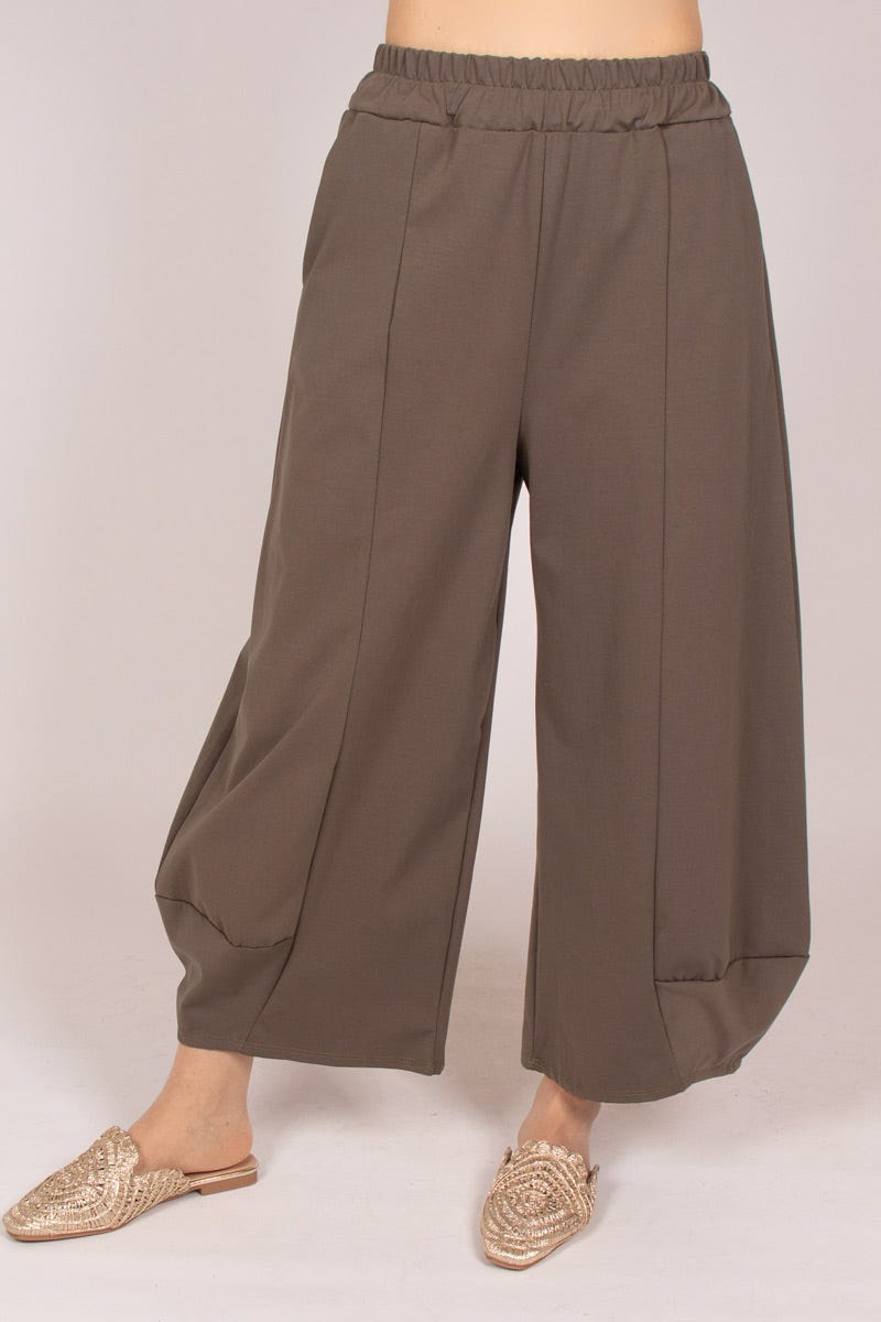 Hose mit weitem Bein Khaki