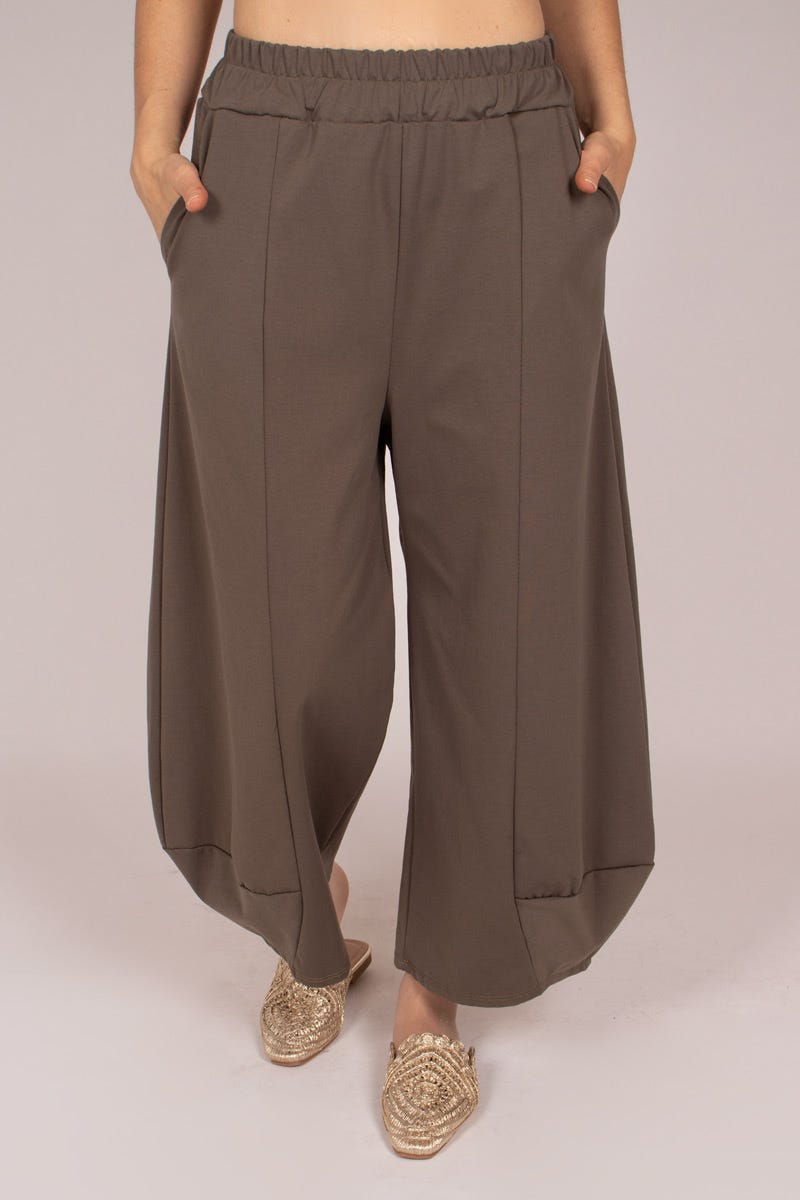 Hose mit weitem Bein Khaki