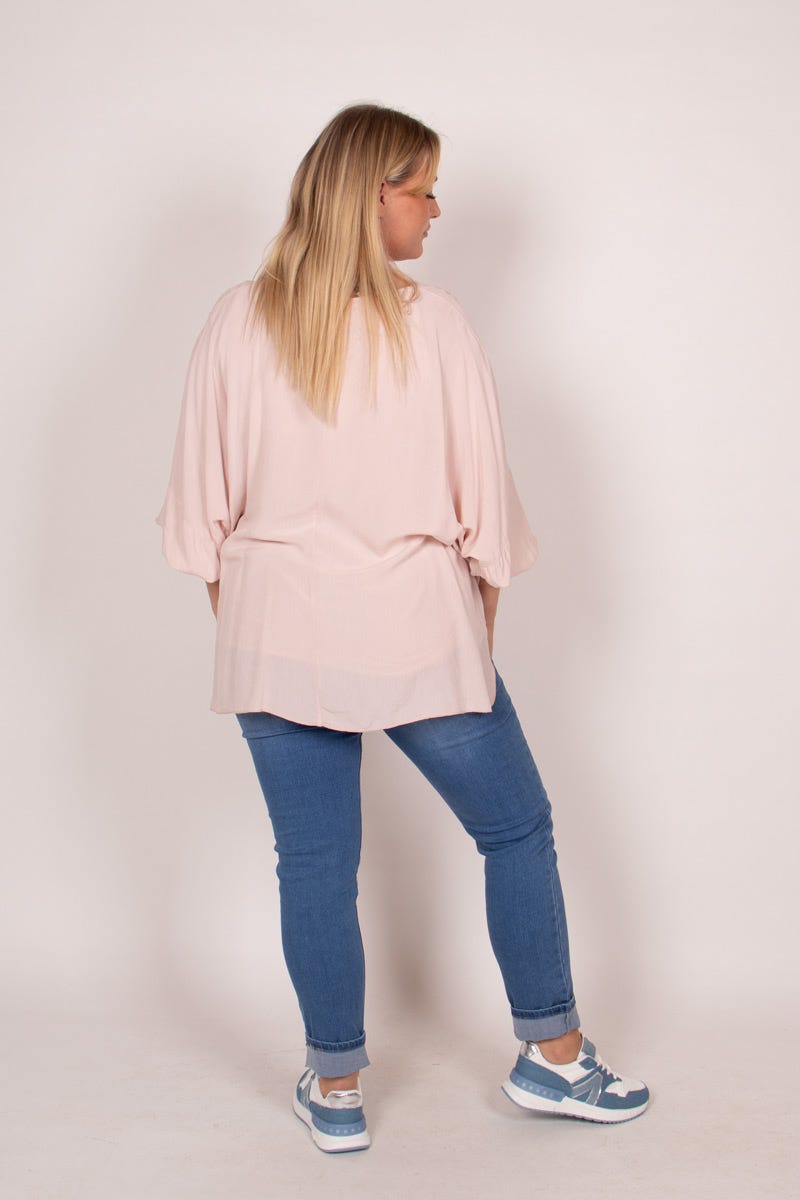 Bluse mit Stickerei Rosa Anglaise