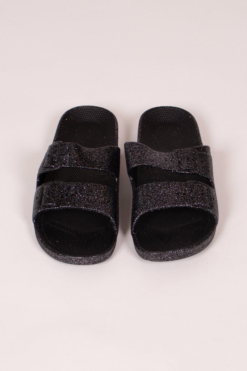 Sandalen mit Glitzer Schwarz