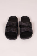 Sandalen mit Glitzer Schwarz