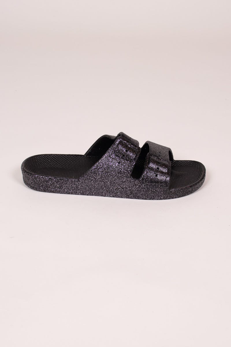 Sandalen mit Glitzer Schwarz