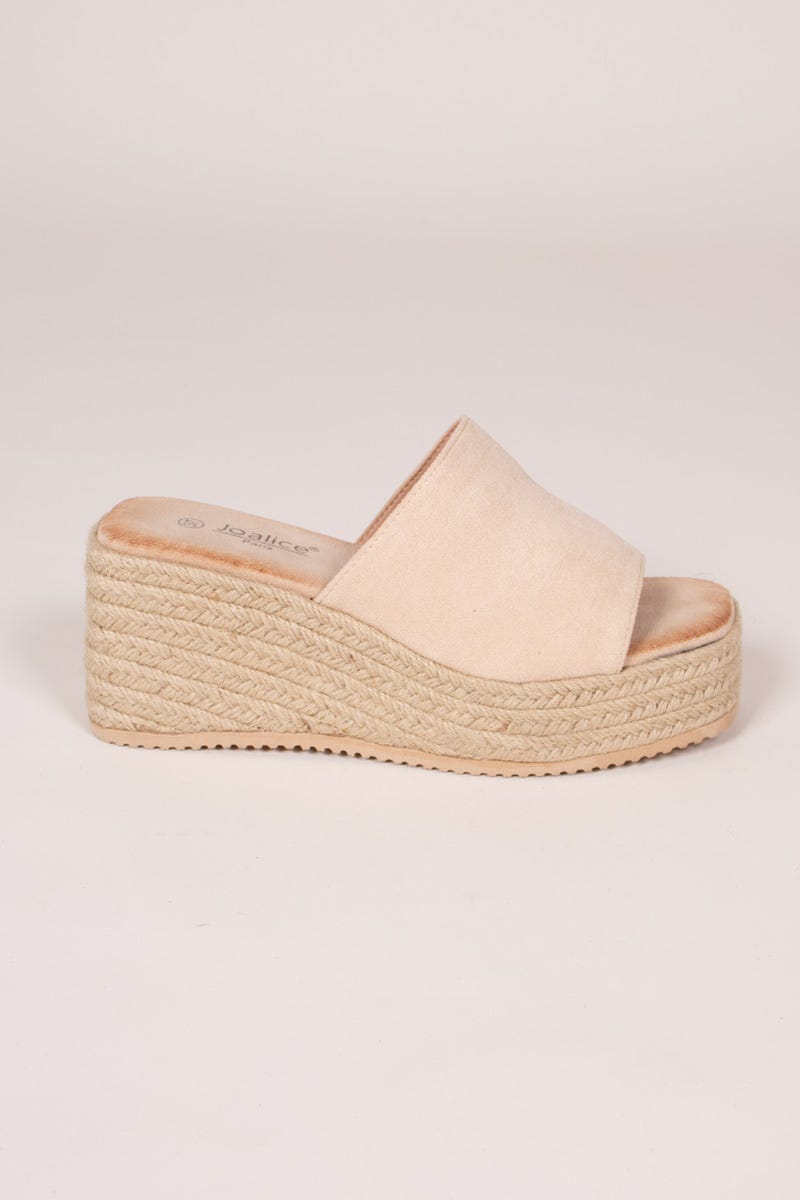 Espadrilles mit breiter Sohle Beige