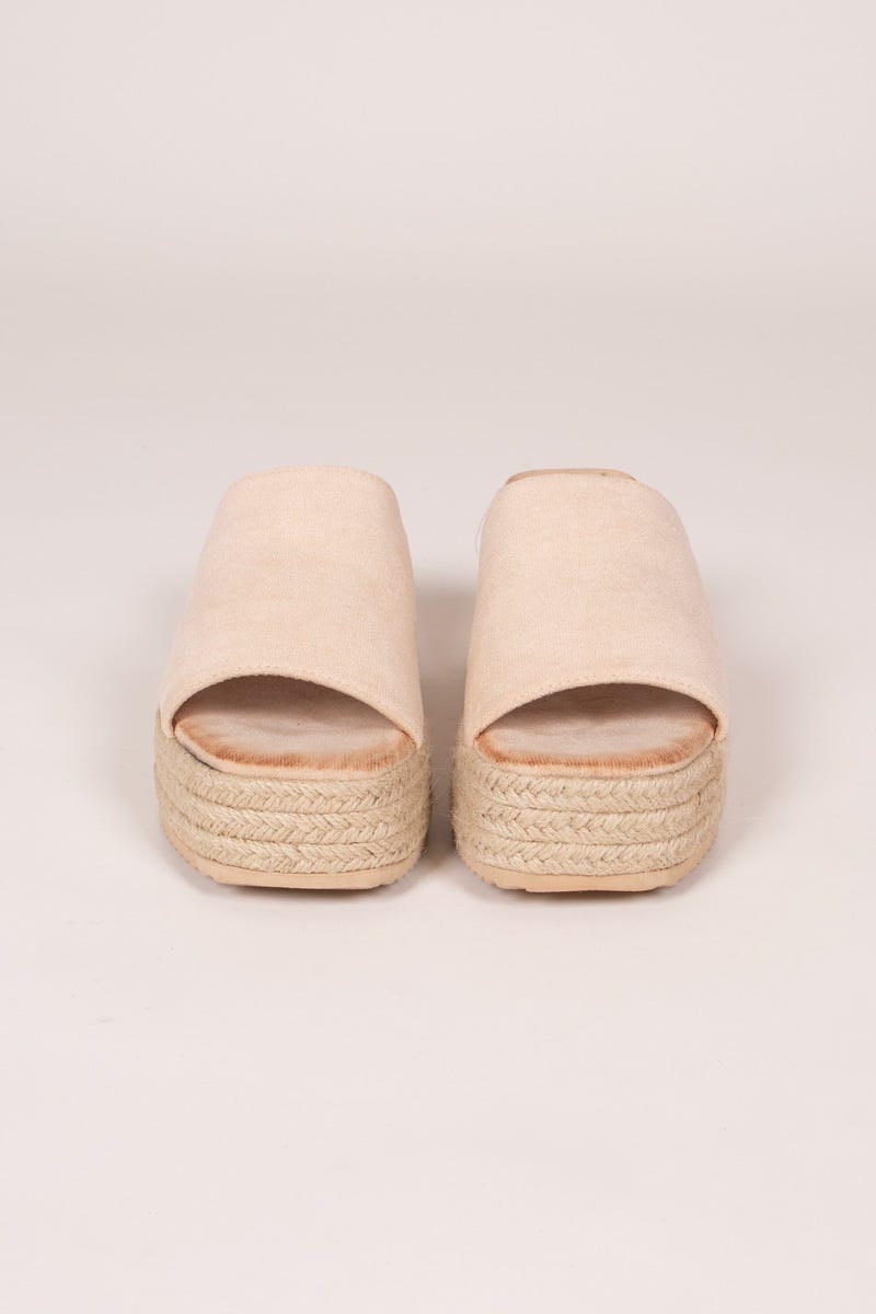 Espadrilles mit breiter Sohle Beige