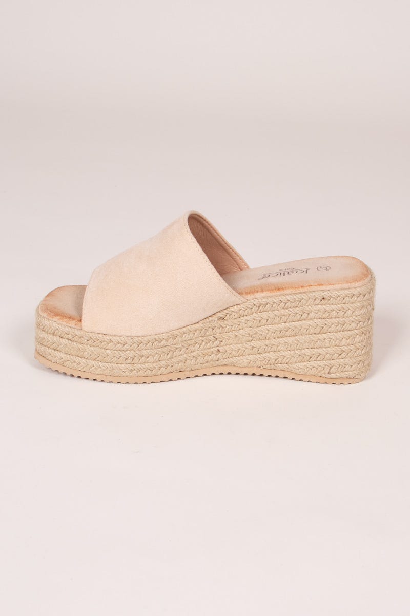 Espadrilles mit breiter Sohle Beige