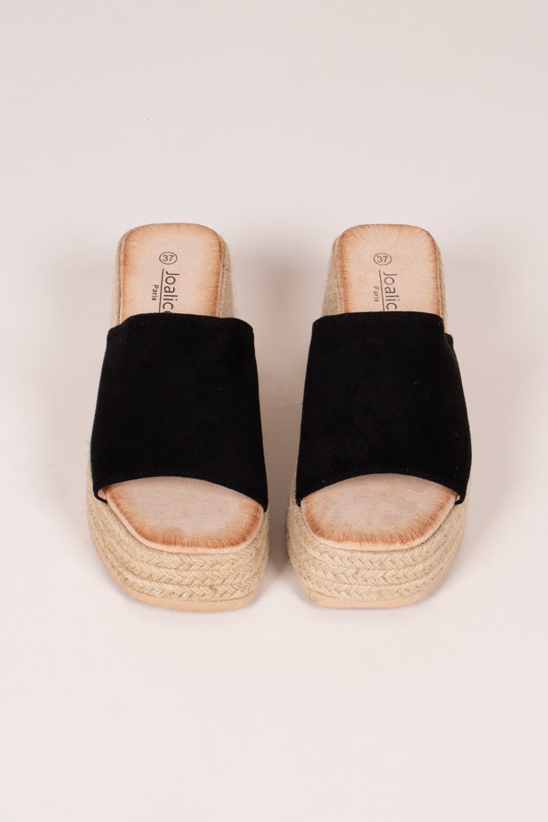 Espadrilles mit breiter Sohle Schwarz