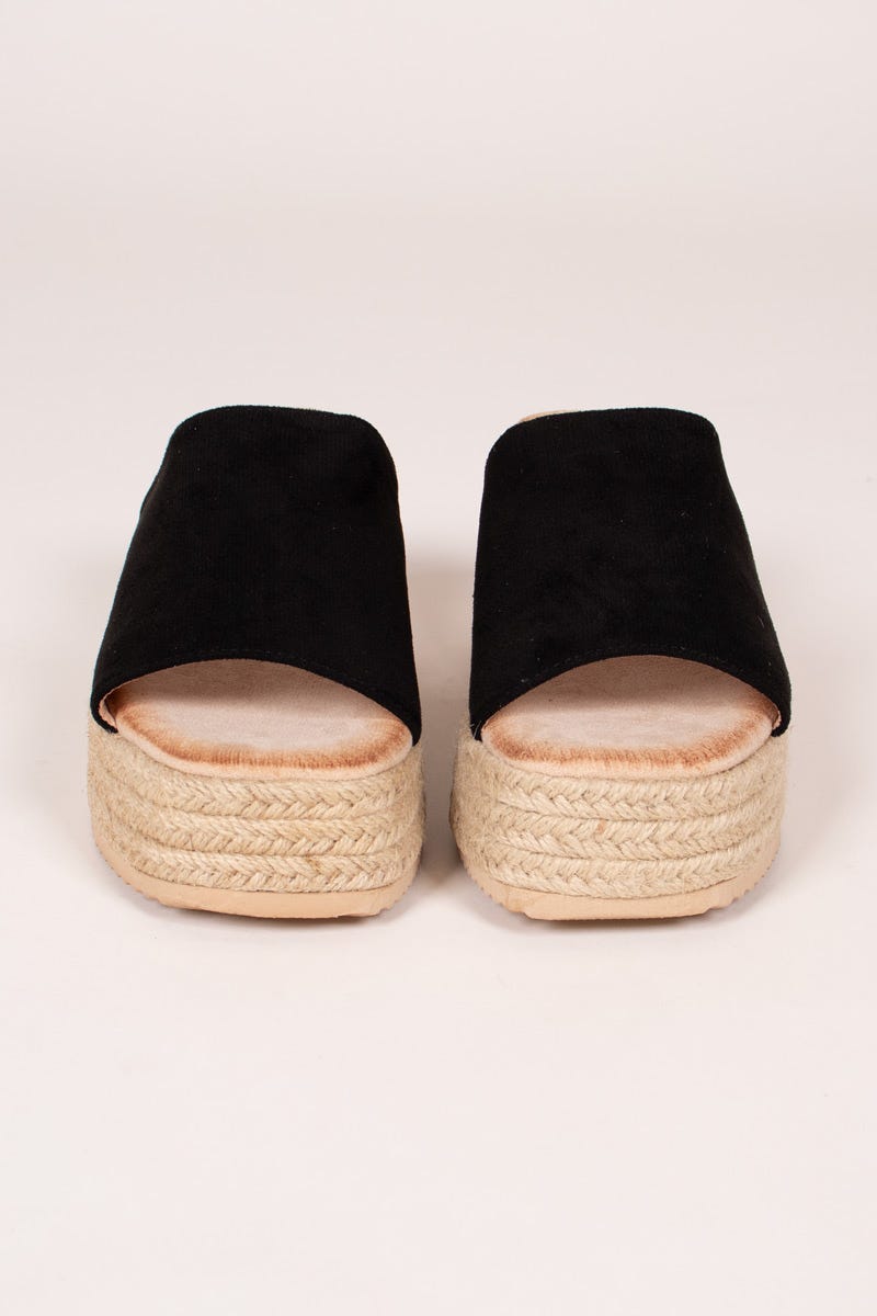 Espadrilles mit breiter Sohle Schwarz